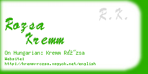 rozsa kremm business card